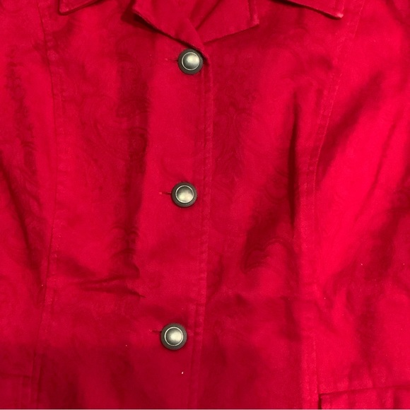 Jacket Christopher and Banks Button Front and Cuffs Pockets Red Size Large - Picture 3 of 6
